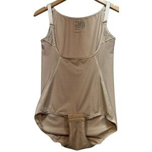 Marena Recovery Women's Body Suit With Suspenders Panty Stretch Size XL Beige